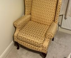 Queen Anne wingback armchair