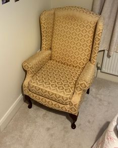 Queen Anne wingback armchair