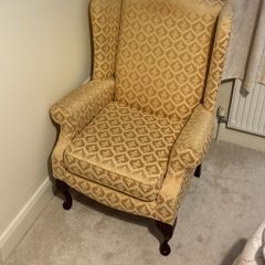 Queen Anne wingback armchair