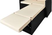 _Polyrattan two-seater sofa incl. Ottoman with storage space sun lounger rattan lounge
