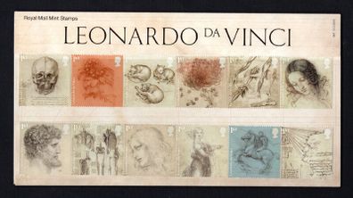 2019 Great Britain The 500th Anniversary of the Death of Leonardo da Vinci, 1452-1519 Commemorative Stamps Presentation Pack