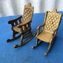 2 cast brass lacquered miniature his and hers chairs Image 5