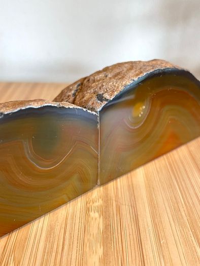Set of Vintage Brown Agate Bookends Home Decor