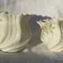 BELLEEK (Irish parian ware) - two handkerchief vases of the Tridacna pattern (7th & 9th Belleek marks) Image 8