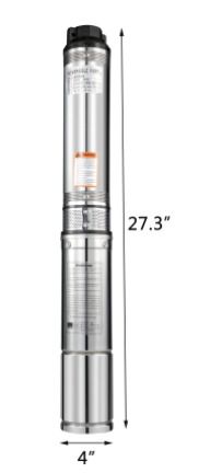 BRAND NEW 4 Inch 0.5HP 25GPM Submersible Deep Well Pump Stainless Steel Water Pump 96L/min 50M Head Garden Agricultural Irrigation