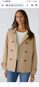 German brand Oui - Short Trench Jacket - Camel - UK 12 - BNWT RRP 260