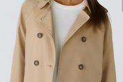 German brand Oui - Short Trench Jacket - Camel - UK 12 - BNWT RRP 260