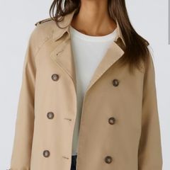 German brand Oui - Short Trench Jacket - Camel - UK 12 - BNWT RRP 260