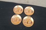 4 china asian orange saucers postage possible