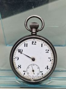 Antique Solid Silver Pocket Watch Hallmarked English 15 Jewel Swiss Movement Spares Repair