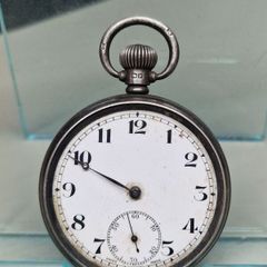 Antique Solid Silver Pocket Watch Hallmarked English 15 Jewel Swiss Movement Spares Repair