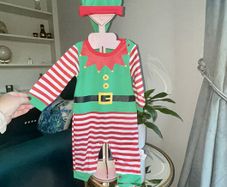 Baby Elf Onesie / Baby Grow with Hat Age 3-6 months / EU 62cm