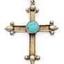 925 Silver Turquoise Accent Cross Necklace Image 2