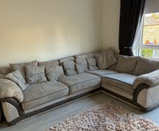 3 Seat L shaped Sofa & Spin Chair