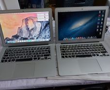 2 Apple MacBook Air, 1 has OS X Yosemite and the other OS X 10.8.3, No Chargers