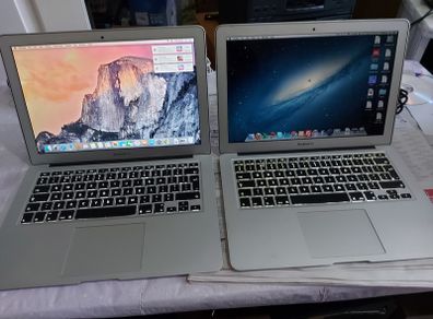 2 Apple MacBook Air, 1 has OS X Yosemite and the other OS X 10.8.3, No Chargers