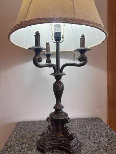 candelabera styled table lamp pair