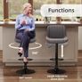 Bar Stools Set of 2 PU leather Waterproof Swivel Barstools with Backrest, Dark Grey Image 3