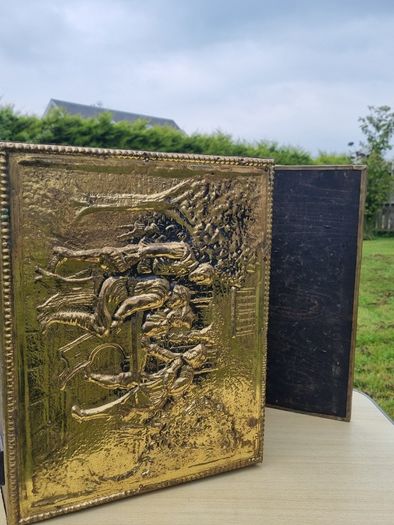 Vintage brass fireplace box