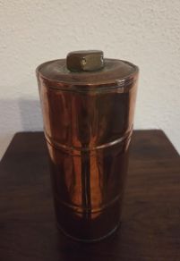Antique Copper Hot Water Bottle Brass Screw Cap
