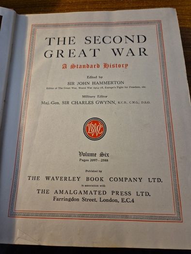 1947.The Second Great War. A standard history. VOL 6 John Hammerton.