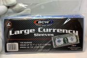 Banknote notes currency ultra thin sleeves pack of 100