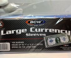 Banknote notes currency ultra thin sleeves pack of 100