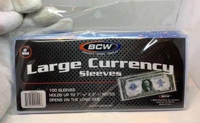 Banknote notes currency ultra thin sleeves pack of 100