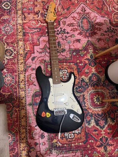 Encore Electric Guitar - Black Strat Style