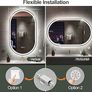 Oval Bathroom Mirror with LED Lights 600x1000mm, Bluetooth Led Mirror Bathroom with Memory, Anti-Fog, 3000K-6500K, Dimmable, HD Tempered Glass, IP44 Waterproof, Image 5