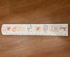 NEW Kids Wooden Height Chart with 4 Photo Frames Safari Animals