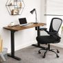 _Electric Desk, Height-Adjustable, Desk Stand, Table Frame with Motor, 120 x 60 x (73-114) cm, Steel, Vintage Brown/Black Image 2