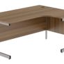 New Radial Desk with Cantilever Legs 1600 x 1200mm - Dark Walnut Image 3