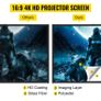 100 inches  Projection Screen 254 cm Projector Screen 16:9 Projector Screen made of Polyester and Aluminum Alloy with Adjustable Aluminum Tripod and 160 Degree Viewing Angle for Home Theater, Meeting Room, etc Image 2