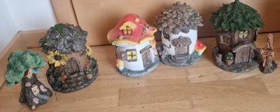 Set of  5 beautiful  fairy houses