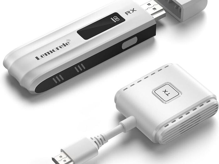 Lemorele HDMI Wireless Transmitter and Receiver P200, 50 m HDMI Wireless Transmission FHD Wireless Extender for Streaming File Video from Laptop, PC to HDTV/Projector