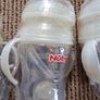 Five Brand New NUBY  Natural Touch 3 Stage Wide Neck Transitioning Bottle to Cup (240ml ) +  Soother  SAMPLE  PACK Image 3