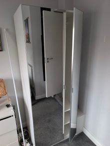 IKEA White PAX Wardrobe with Mirror