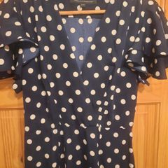 Navy & white polka dot dress French Connection