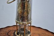 Vintage Eccles Type 6 Miners Safety Lamp Brass &amp; Steel Antique Decor