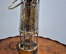 Vintage Eccles Type 6 Miners Safety Lamp Brass & Steel Antique Decor