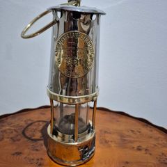 Vintage Eccles Type 6 Miners Safety Lamp Brass & Steel Antique Decor