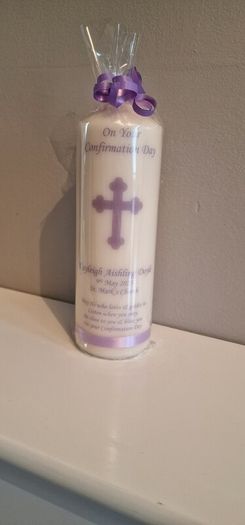 personalized communion and confirmation candles