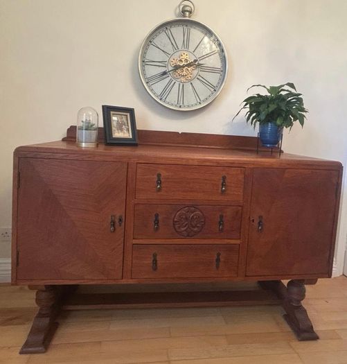 Vintage solid oak sideboard