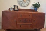 Vintage Carved Solid Oak Sideboard