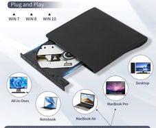 USB 3.0 Type-C External DVD Burner Optical Drive RW CD DVD-ROM Writer Reader Player Portable DVD Recorder for PC Laptop