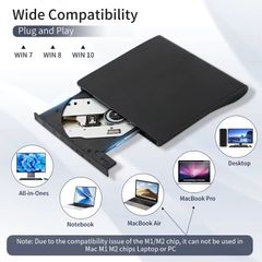 USB 3.0 Type-C External DVD Burner Optical Drive RW CD DVD-ROM Writer Reader Player Portable DVD Recorder for PC Laptop