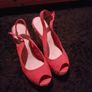 Gorgeous red suedette wedges Image 2
