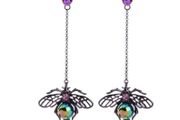 Fly Bee Insect Statement Drop Dangle Shoulder Earrings