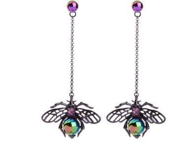 Fly Bee Insect Statement Drop Dangle Shoulder Earrings